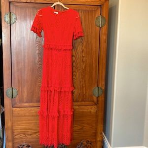 Beautiful red long dress in perfect condition! Always got compliments on it.